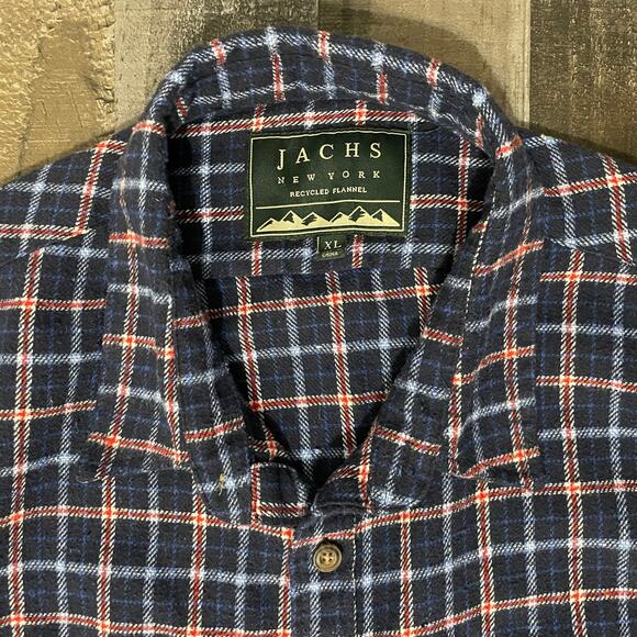 Jachs Men’s Plaid Recycled Flannel Long Sleeve Button Up Shirt Size XL - Picture 7 of 10